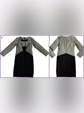 Venus Classic Black and White Colorblock Sheath Dress